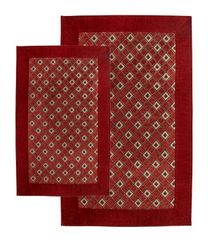 2-Piece Accent Rug Set in Burgundy - Alabama Jaquard - 13349