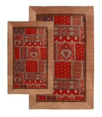 2-Piece Accent Rug Set in Red - Alabama Jaquard - 13348