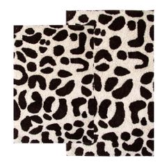 2-Piece Bath Rug Set in Chocolate / Ivory - Leopard - 26720
