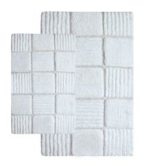 2-Piece Bath Rug Set in Ivory - Checkerboard - 14566