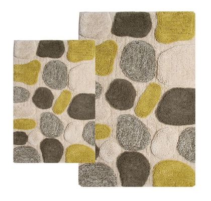 2-Piece Bath Rug Set in New Willow - Pebbles - 26652