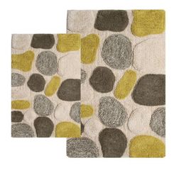 2-Piece Bath Rug Set in New Willow - Pebbles - 26652