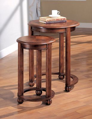 2-Piece Nesting Tables in Warm Dark Cherry - Coaster
