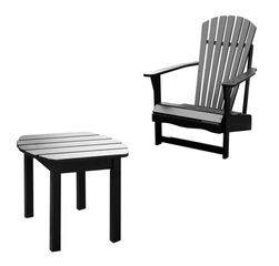 2-Piece Set - Adirondack Chair with Side Table in Black - K-51902-CT-0