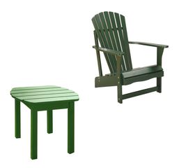 2-Piece Set - Adirondack Chair with Side Table in Hunter Green - K-51901-CT-0
