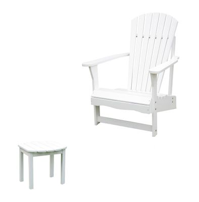 2-Piece Set - Adirondack Chair with Side Table in White - K-51900-CT-0