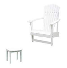 2-Piece Set - Adirondack Chair with Side Table in White - K-51900-CT-0