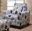 2013 Marietta Club Chair in Black and White Floral Pattern - Armen Living - LC2013CLFAWH