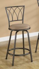 24" Bar Stool (Set of 2) in Black / Brown Microfiber - Coaster - 122019-SET