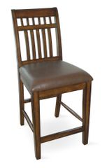 24" Counter Height Slat Back Stool in Antique Cherry / Mocha - D351-55