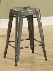 24" Counter Height Stool in Antique Silver  - Set of 2 - 103059CL