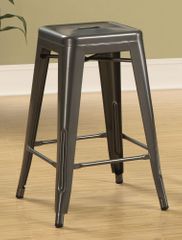 24" Counter Height Stool in Gunmetal - Set of 2 - 103059GN