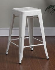 24" Counter Height Stool in White- Set of 2 - 103059W