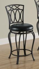 24" Elegant Metal Barstool with Black Seat - 122059