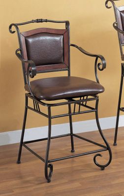24 Inch Bar Stool in Chocolate Brown - Coaster