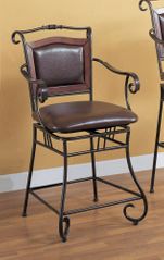 24 Inch Bar Stool in Chocolate Brown - Coaster