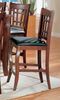 24 Inch Bar Stool (Set of 2) in Dark Cherry / Black Vinyl Seats - Coaster