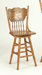 24 Inch Bar Stool with Back in Oak - Coaster