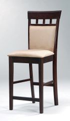 24 Inch Bar Stool with Upholstered Back (Set of 2) in Rich Cappuccino - Coaster