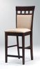 24 Inch Bar Stool with Upholstered Back (Set of 2) in Rich Cappuccino - Coaster