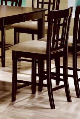 24 Inch Bar Stool with Wheat Back Design (Set of 2) in Cappuccino - Coaster