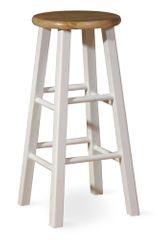 24" Roundtop Stool in White / Natural - 1S02-424