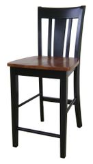 24" San Remo Counter Height Stool in Black / Cherry - S57-102