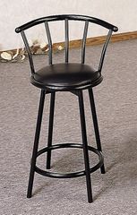 24" Swivel Bar Stool with Back (Set of 2) in Black - Coaster - 2395-SET