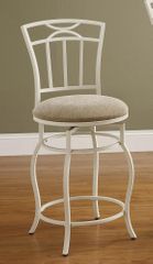 24" White Metal Barstool with Upholstered Seat - 122049