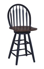 24" Windsor Arrowback Swivel Stool in Black / Cherry - S57-612