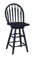 24" Windsor Arrowback Swivel Stool in Black - S46-612