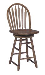 24" Windsor Arrowback Swivel Stool in Medium Oak - 48545