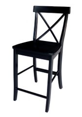24" X-Back Counter Height Stool in Black - S46-6132