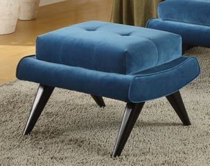 281-O 5Th Avenue Ottoman in Cerulean Blue Fabric / Ebony - Armen Living - LC281OTBL