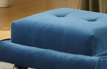 281-O 5Th Avenue Ottoman in Cerulean Blue Fabric / Ebony - Armen Living - LC281OTBL