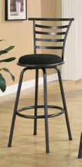 29" Bar Stool (Set of 2) in Gunmetal Gray / Black Microfiber - Coaster - 122010-SET