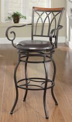 29" Decorative Metal Barstool with Wood Trim - 102575