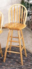 29 Inch Arrow Back Windsor Bar Stool with Swivel Seat in Natural - Coaster
