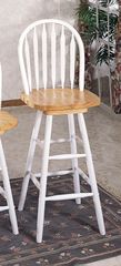 29 Inch Arrow Back Windsor Bar Stool with Swivel Seat in Natural / White - Coaster