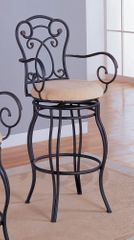 29 Inch Bar Stool in Black Metal / Dark Brown - Coaster