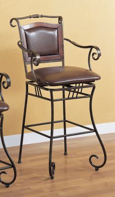 29 Inch Bar Stool in Chocolate Brown - Coaster