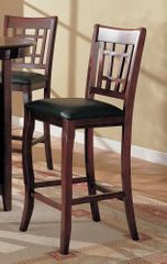 29 Inch Bar Stool (Set of 2) in Dark Cherry / Black Vinyl Seats - Coaster