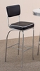 29 Inch Chrome Plated Bar Chair (Set of 2) in Chrome / Black Cushion - Coaster