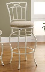 29" White Metal Barstool with Upholstered Seat - 122050
