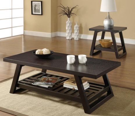 2PC Brown Coffee and End Table Set - 701867