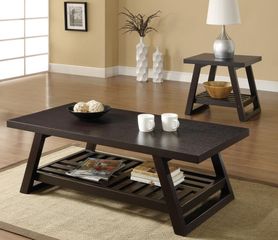 2PC Brown Coffee and End Table Set - 701867