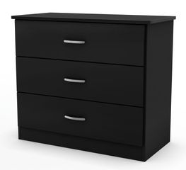 3-Drawer Chest in Solid Black - South Shore Furniture - 3070033