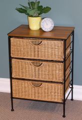 3 Drawer Wicker Stand in Wicker/Metal - 4D Concepts - 263069