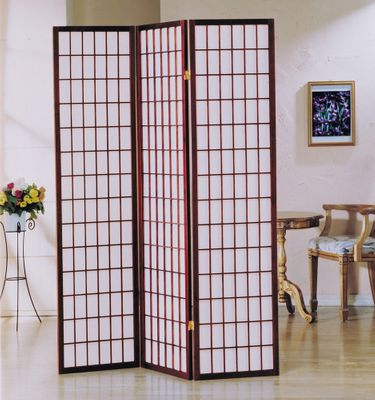 3-Panel Cherry Wood Screen - Naomi - 02277