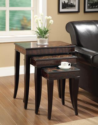3 Piece Animal Print Nesting Table Set - 901046